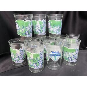 Eleven Vintage Welch’s Bugs Bunny JellyGlass Keep Out! Series 1 Collectors 1994
